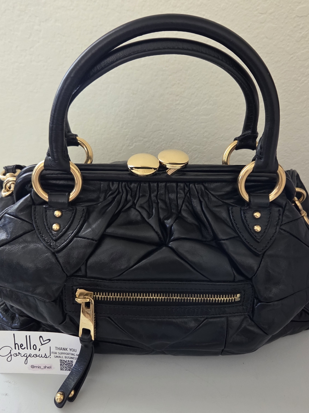 Marc Jacobs Collection Patchwork Stam Bag Quilted Black Leather Shoulder Bag - Picture 4 of 15